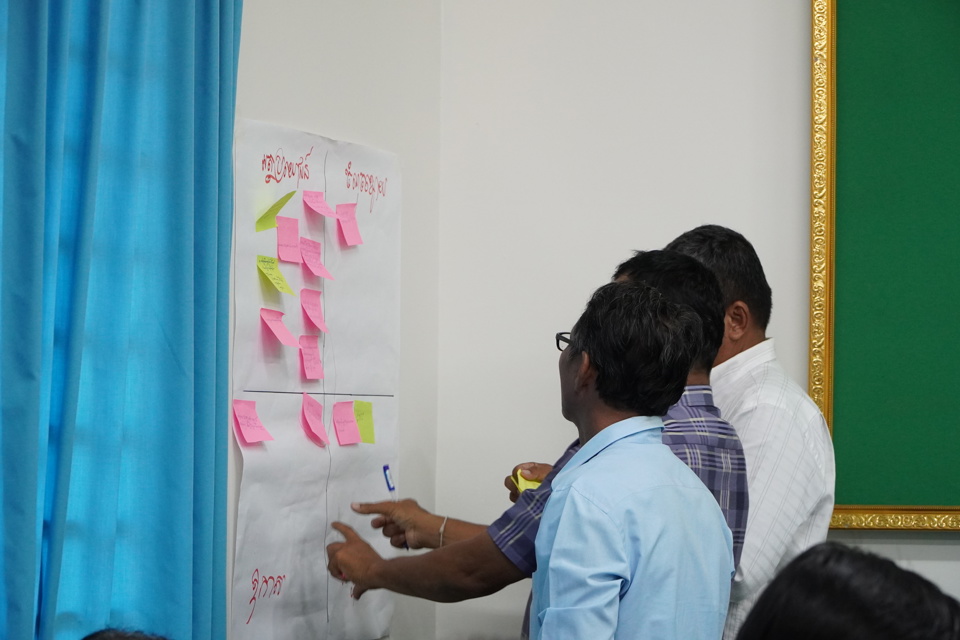 Participants discuss sustainable livelihood options. Photo by: Mr. Kem Chanpaly